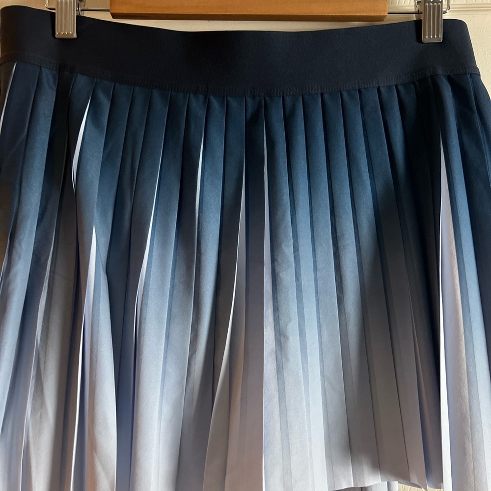 Athleta Blue Ombre Pleated A-Line Skirt